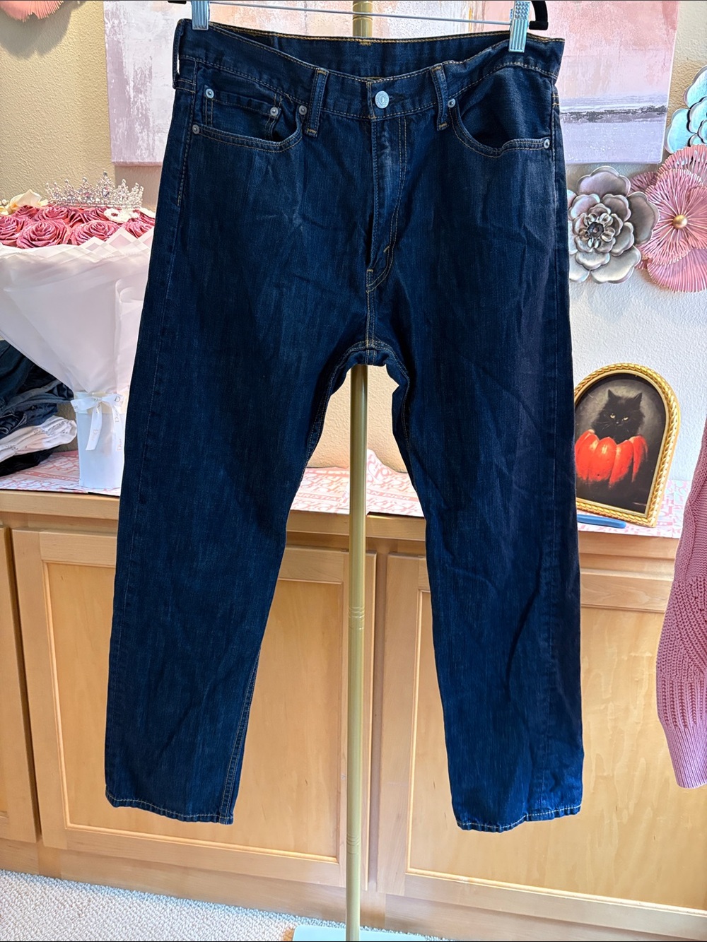 Levi's 513 Men's Relaxed Jeans in Dark Blue Indigo